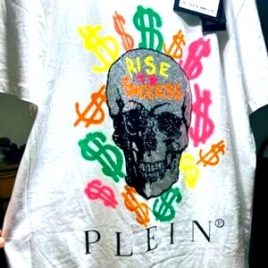 Philipp Plein White Skull Graphic Tee